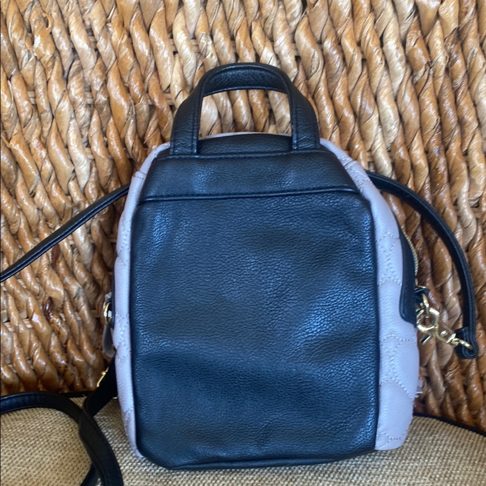Betsey Johnson Black, Gray and Cream Mini Backpack - Picture 6 of 7